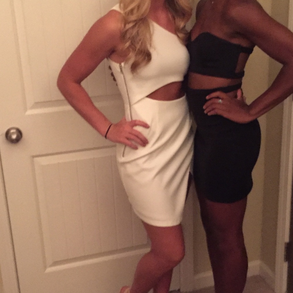knee length dresses for ladies Jaymes Mini Dress White / 2XL
